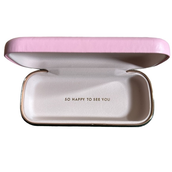 Kate Spade Pink Green Eyeglasses Hard Clamshell Case Authentic Mint Condition - Picture 3 of 4
